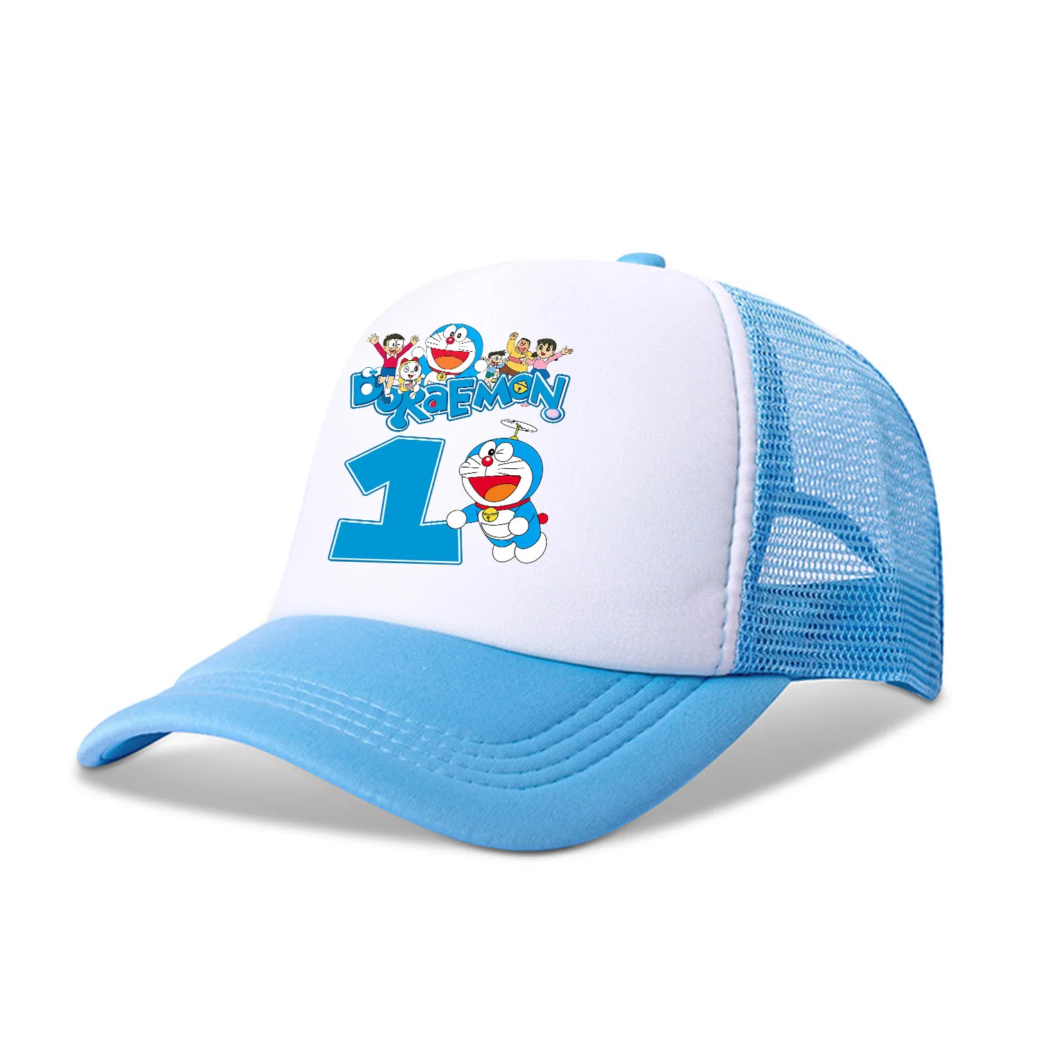 Doraemon Peaked Cap Birthday Figure Baseball Cap Fashion Cartoon Summer Breathable Mesh Hat Parent-child Hats Print Peacoat Gift