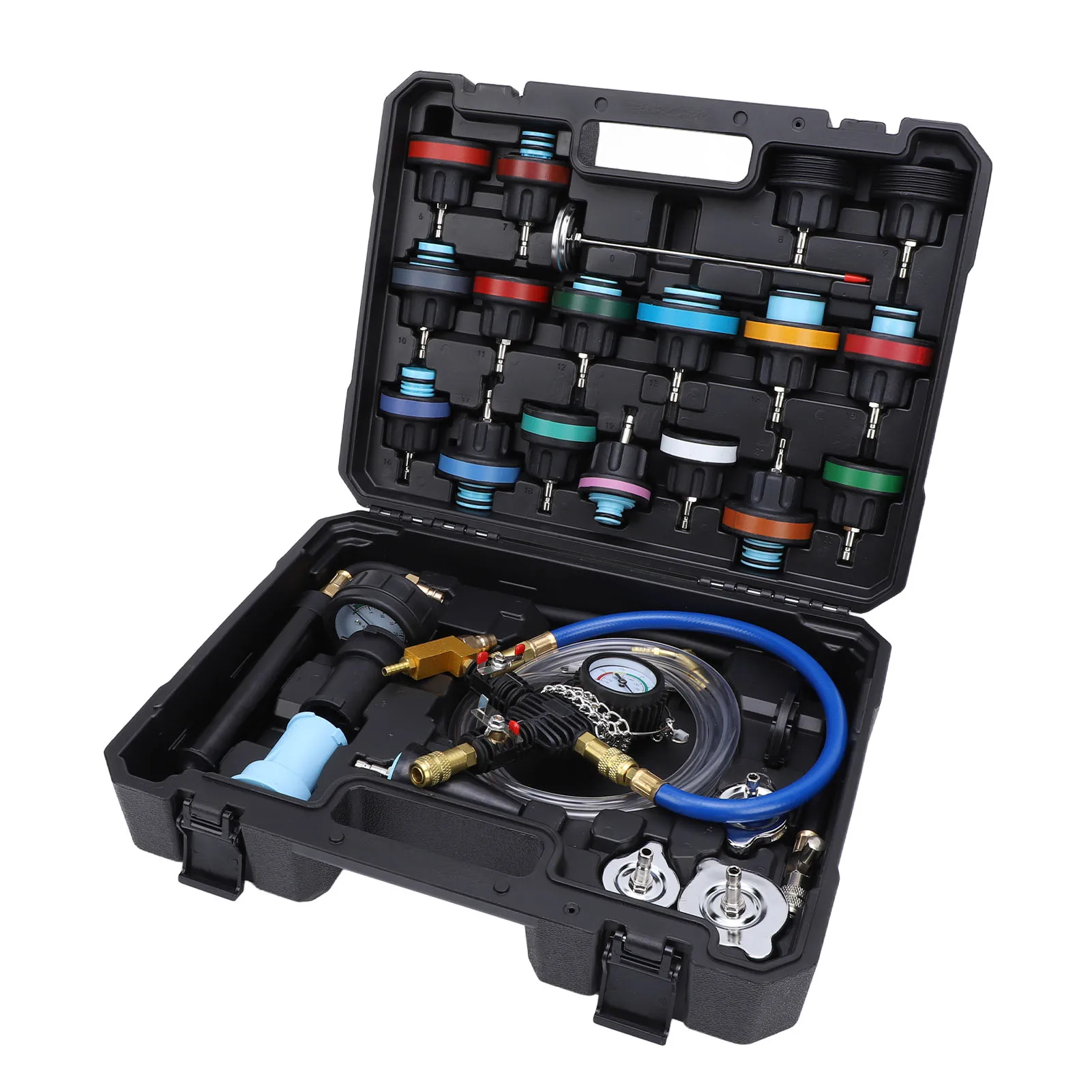 28PCS Radiator Pressure Tester OEM Vacuum Refill Kit Cooling System Leak Detector for Multiple Vehicles Tool