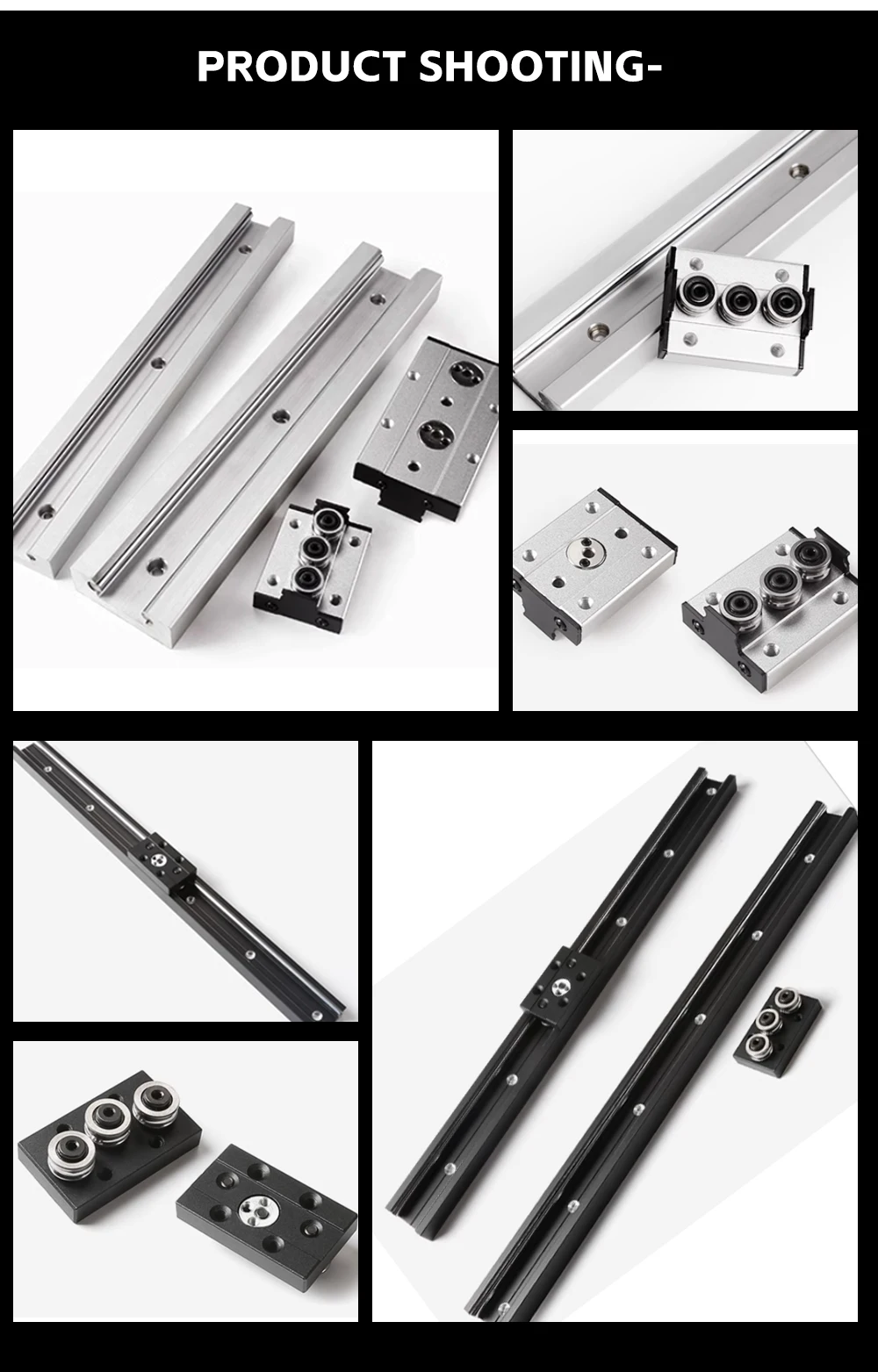 Schwarze integrierte zweiachsige Linearführung 28 mm SGR10/SGR10E Gleitschiene SGB10 Block optische Achse Fotografie Holzbearbeitungsmaschinen – Detail 17