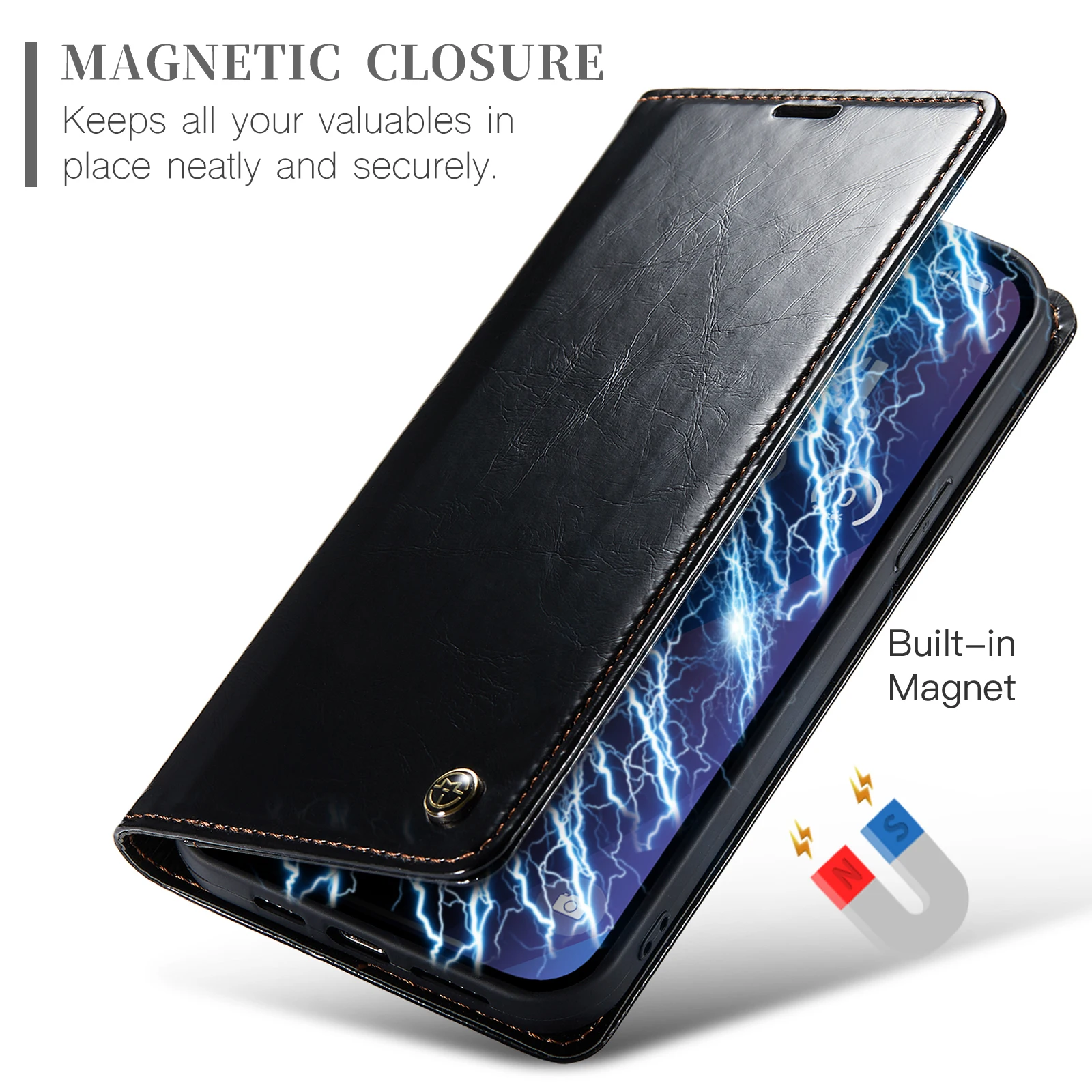 For IPhone 15 Pro Max Luxury Retro Leather Wallet Case IPhone 14 13 12 11 Pro Max XR 8 7 6 6s Plus Magnetic Business Phone Cover