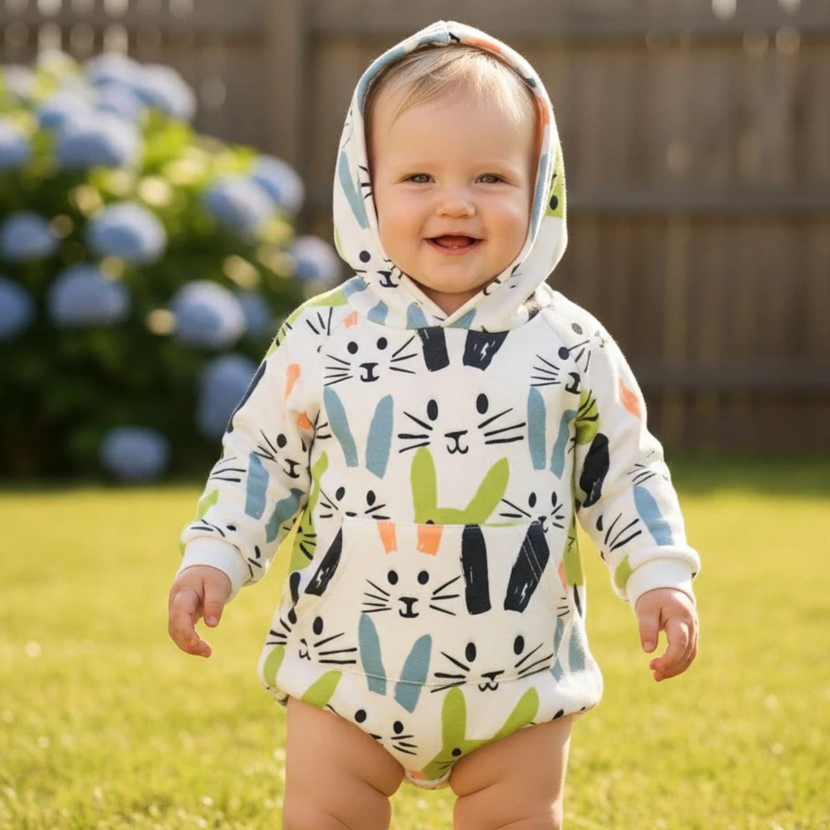 Infants Bodysuits Winter Warm Cute Baby Clothing Long Sleeve Hood