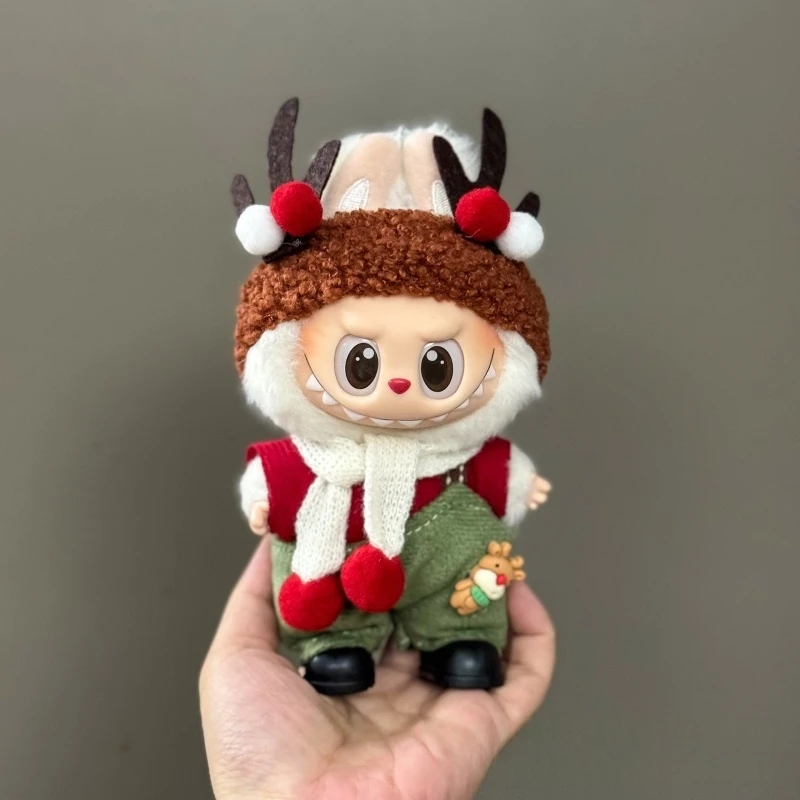 Labubu 인형 크리스마스 옷에 적합 귀여운 V1 V2 V3 캐주얼 드레스 업 스웨터 DIY 의류 액세서리 어린이 장난감 선물