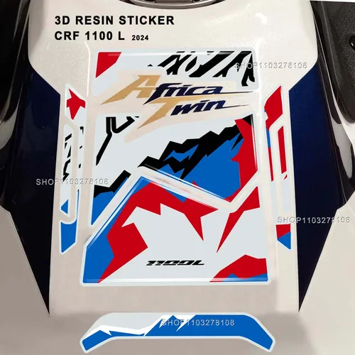 CRF1100L-accesorios de resina 3D para motocicleta, pegatinas antideslizantes para almohadilla de depósito, calcomanías impermeables para Honda Africa Twin CRF 1100 L 2024