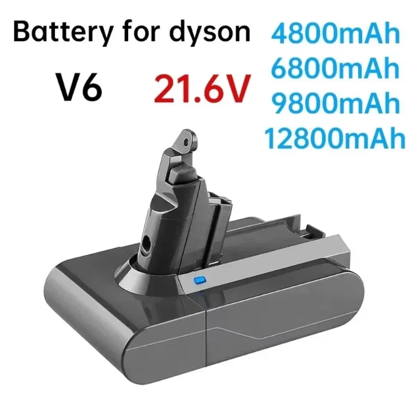 Batterie de remplacement V6 21.6V 12800Ah pour aspirateur Dyson DC62 DC59 DC58 SV03 SV04 SV09 Animal Motorhead V6 Slim Absolute