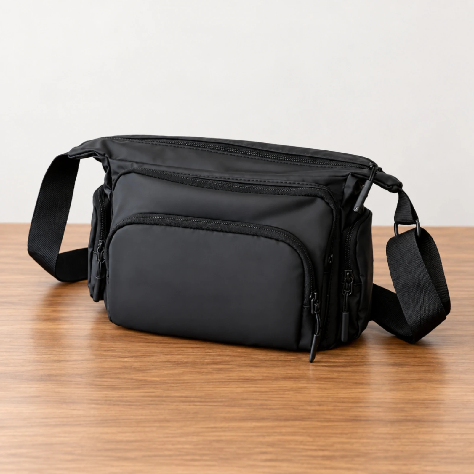Men's Crossbody Shoulder Bag Water-Repellent Structured Rectangular Crossbody Bag Man Purse Hands-Unencumbered Understated