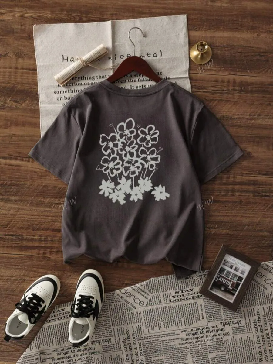 

Футболка больших размеров: художественный и натуральный дизайн, белый цветочный принт