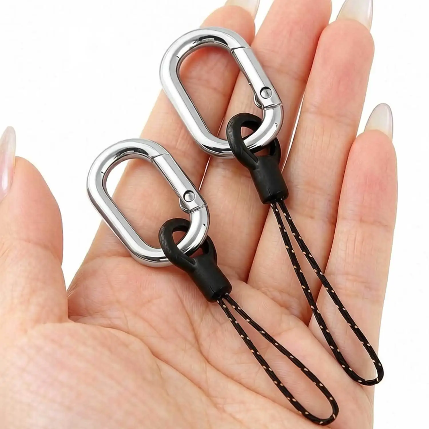 2Pcs Wristlet Keychain, Oval Key Chain for Car Keys, Key Ring Bracelet for Women Men