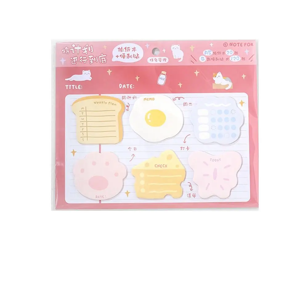 Measge Paper Study Sticky Note Set, INS Style, To Do List, Memo Pads, Schedule, 6 em 1 Espessura, Student