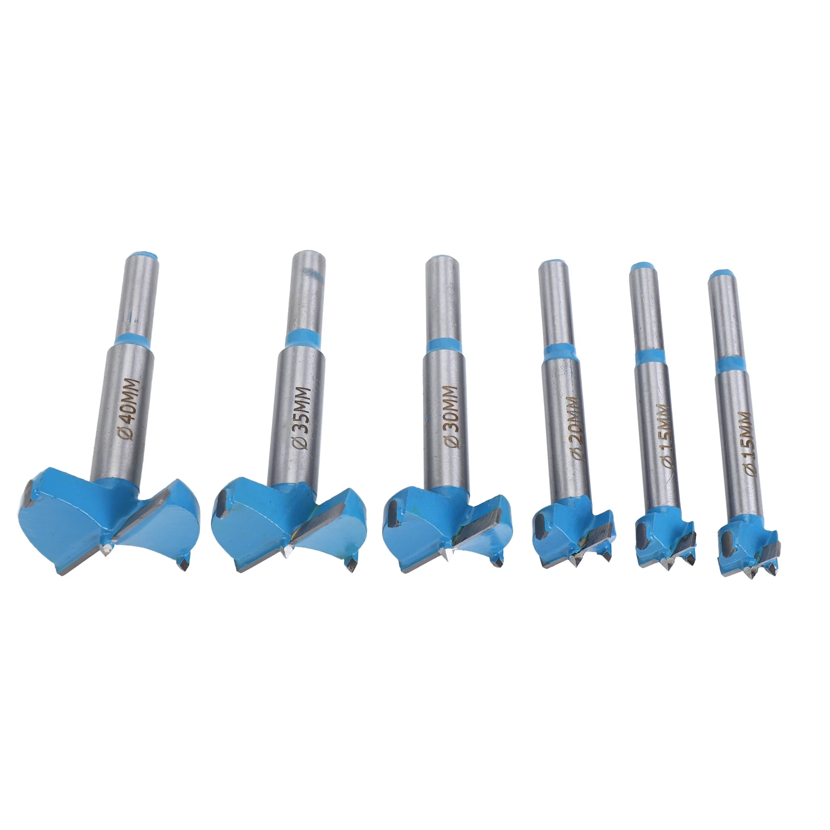 Forstner 드릴 비트 세트, 카바이드 Forstner 비트, 고속 강철 목재 공구, 15-40mm, 6 개