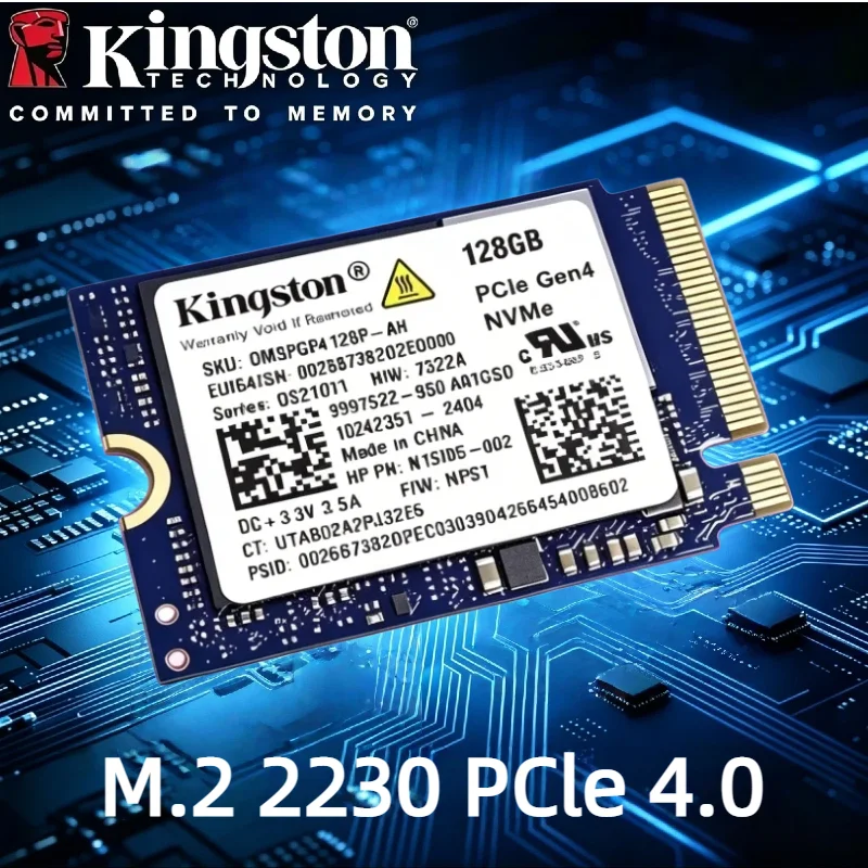 

SSD Kingston OEM Pack 128GB M.2 2230 NVMe PCIe 4.0 High Performance Built-in SSD for Mini Laptop Mini PC