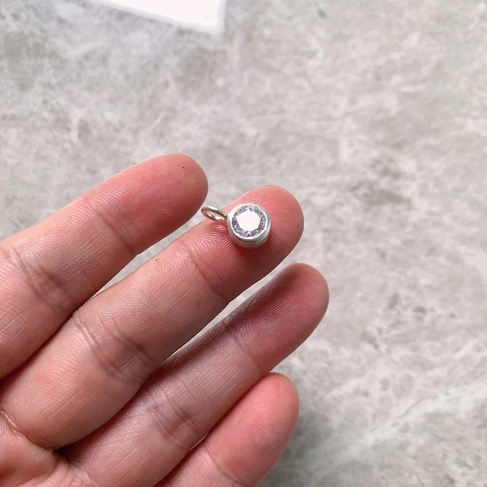 Pendant Round Crystal Brand Fashion Jewelry Europe Simple Accessories 925 Sterling Silver Classic Gift For Woman