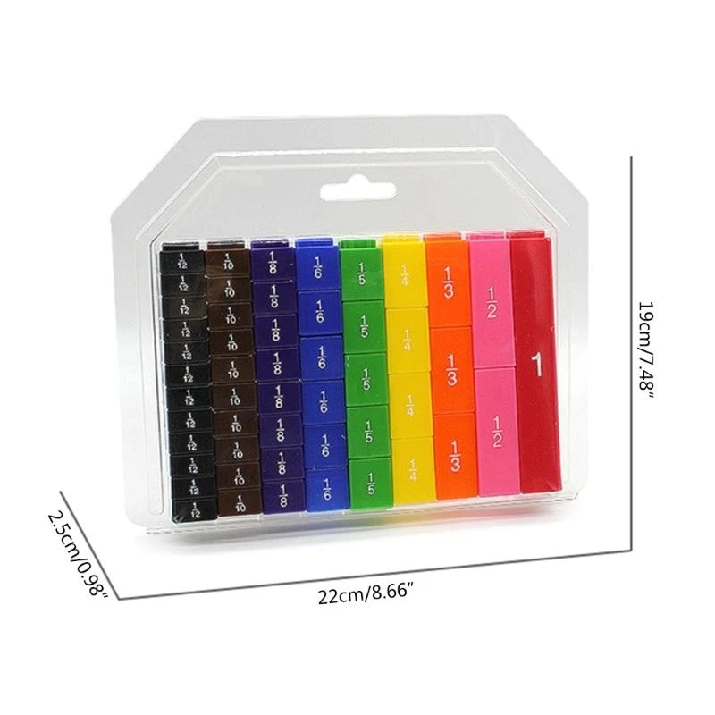 8.7x7.5x2 " ABS Fração Porcentagem Cubo Habilidades Matemáticas Contagem e Brinquedo Educacional 15UB