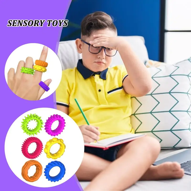 Ensemble de 6 matiques mentaires orielles brillantes pour enfants et adolescents, jouets pour les doigts