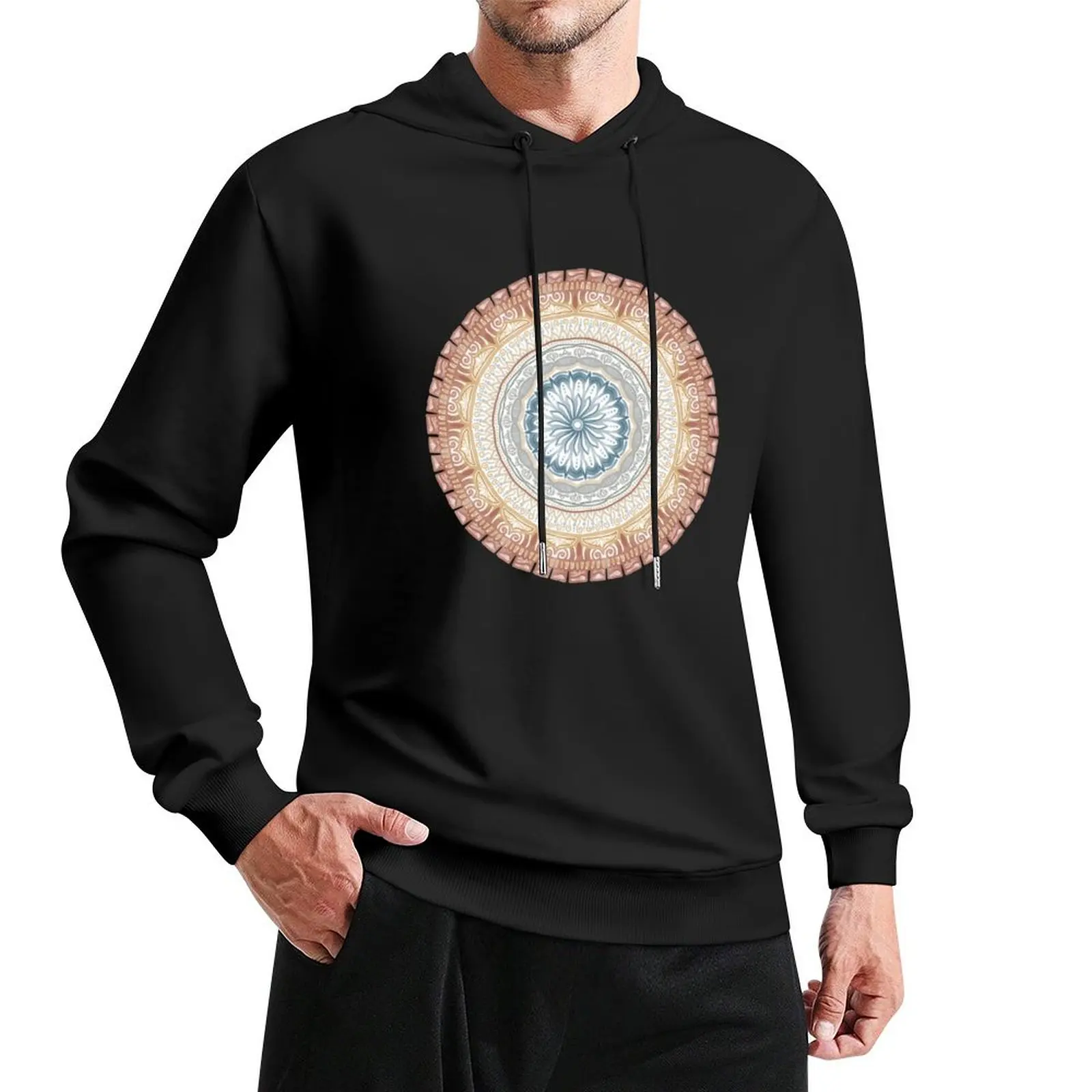 Clay & Sky Mandala Pullover Hoodie korean autumn clothes hooded shirt autumn men's winter sweater japanese hoodie