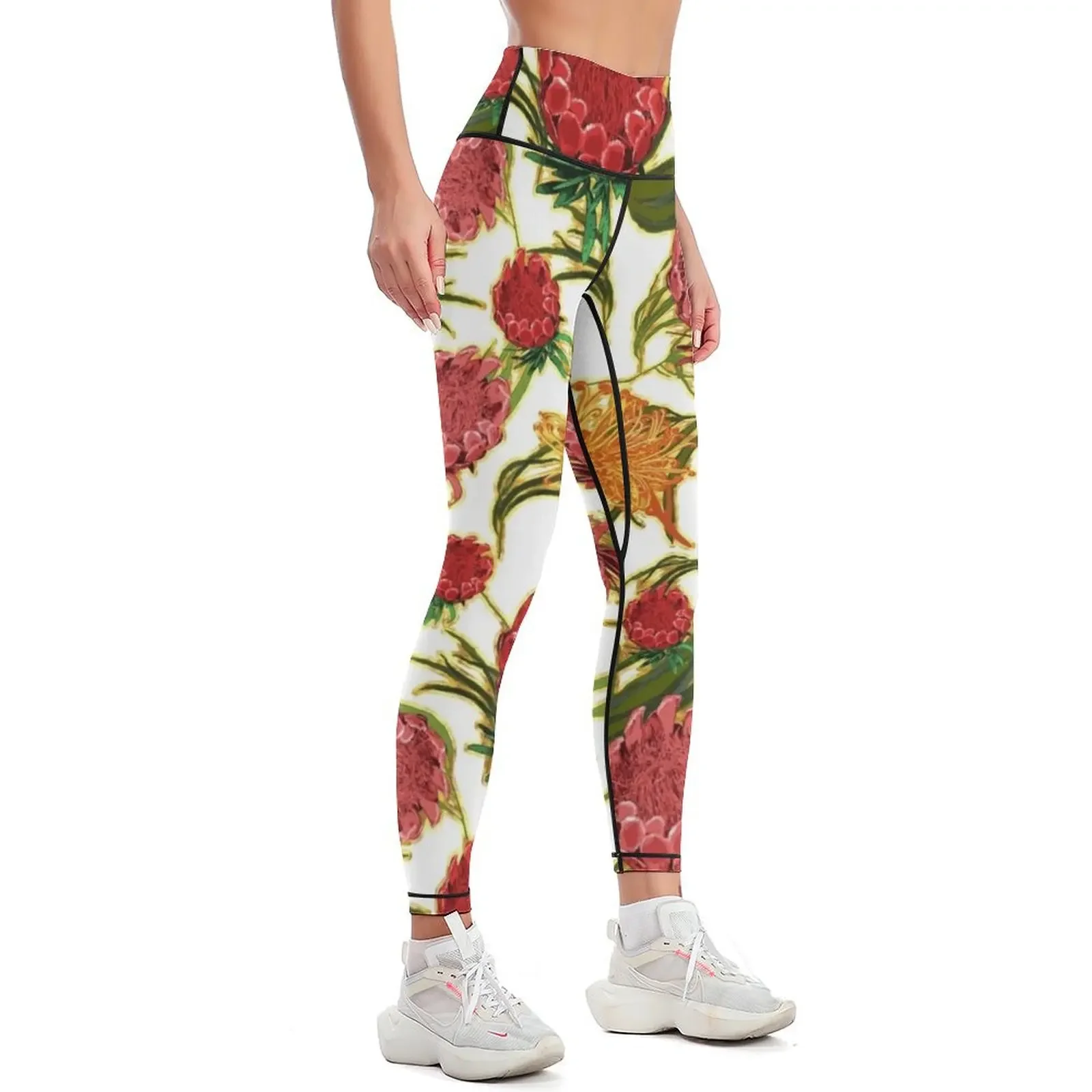 Beautiful Australian Native Floral Pattern Leggings gym womans Sports pants for sports tennis for Womens Leggings