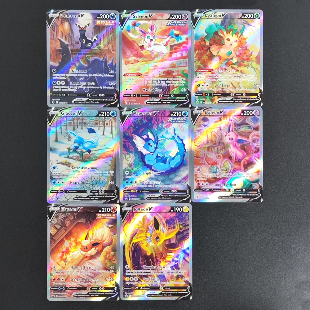 

DIY Proxy PTCG BKM японская/английская фольгированная карта Eevee Heroes Umbreon Sylveon Leafeon Vaporeon Glaceon V Hobby Collection Card Toy