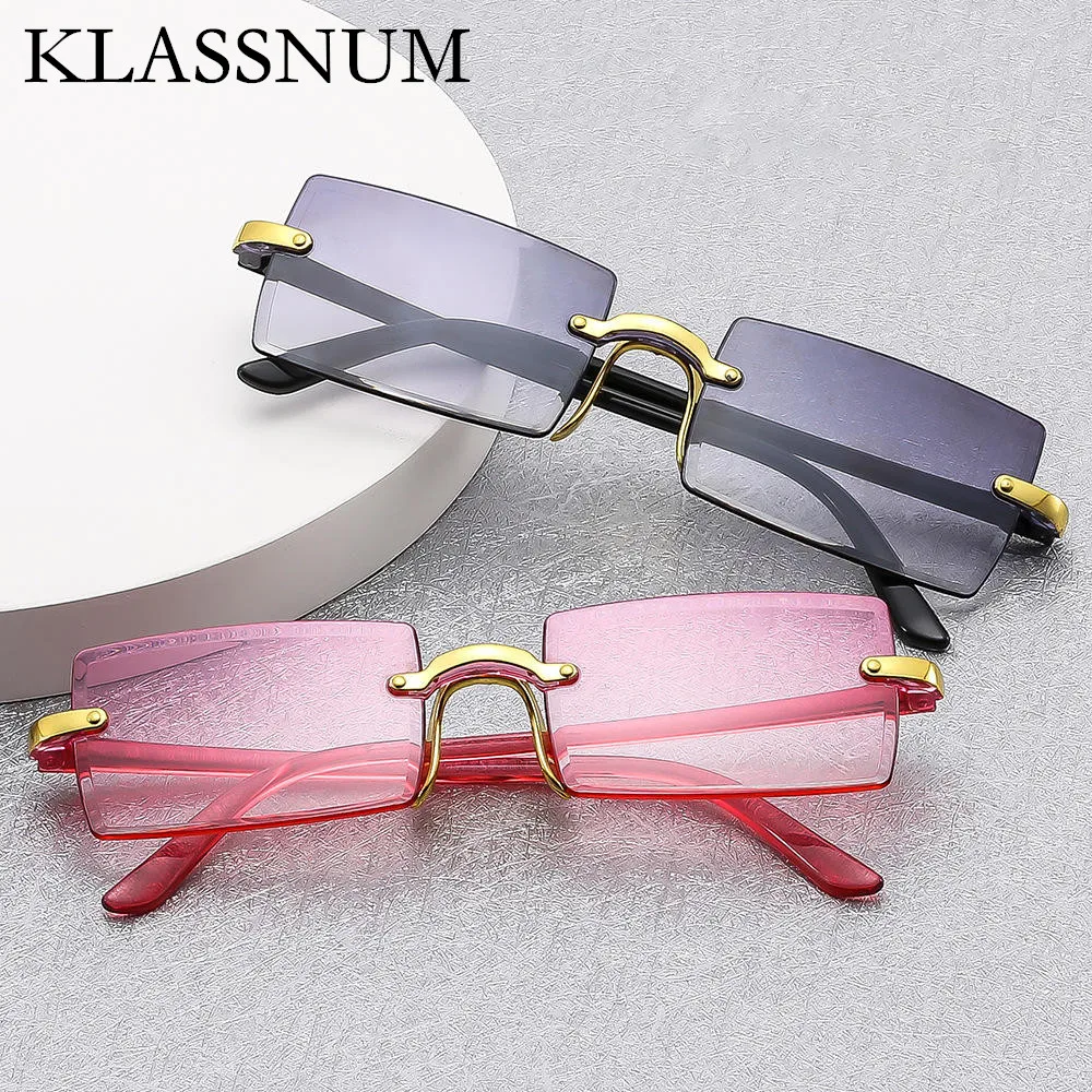 Fashion Rimless Sunglasses Men Women Frameless Sun Glasses Male Female Small Square Sunglasses Classic Summer Travel Shades UV40