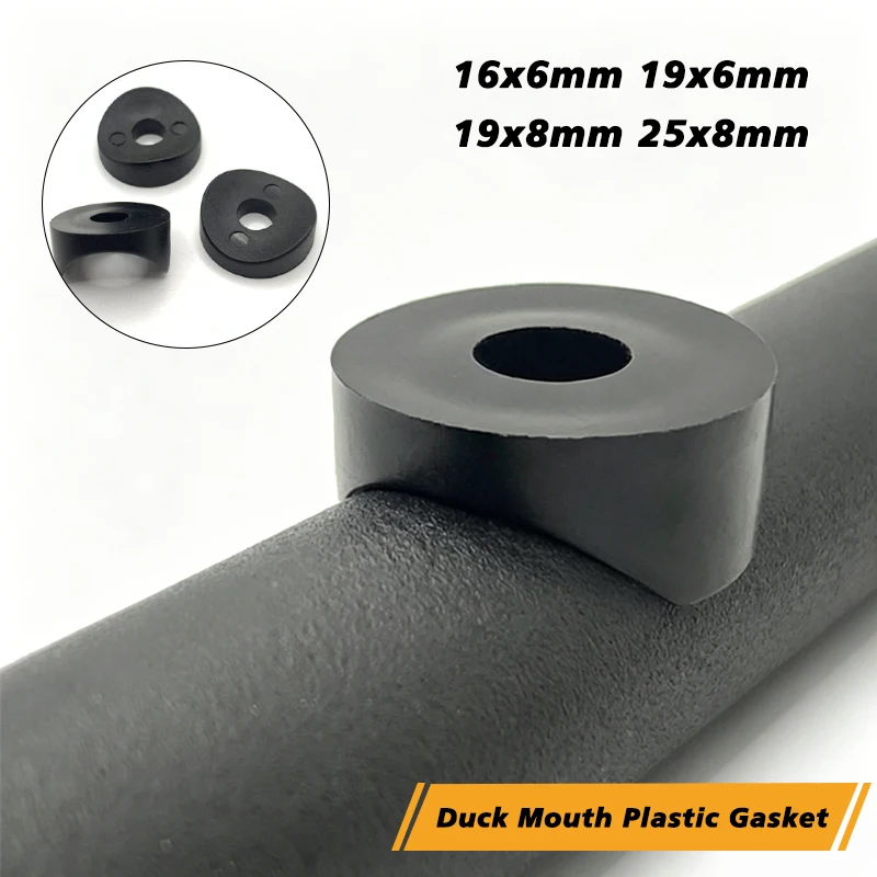 1-50pc Black Duckbill Spacer Plastic 16x6/19x6/19x8/25x8mm Round Washer Dust Seal End Cover Cap Curved Spacer For Pipe Furniture