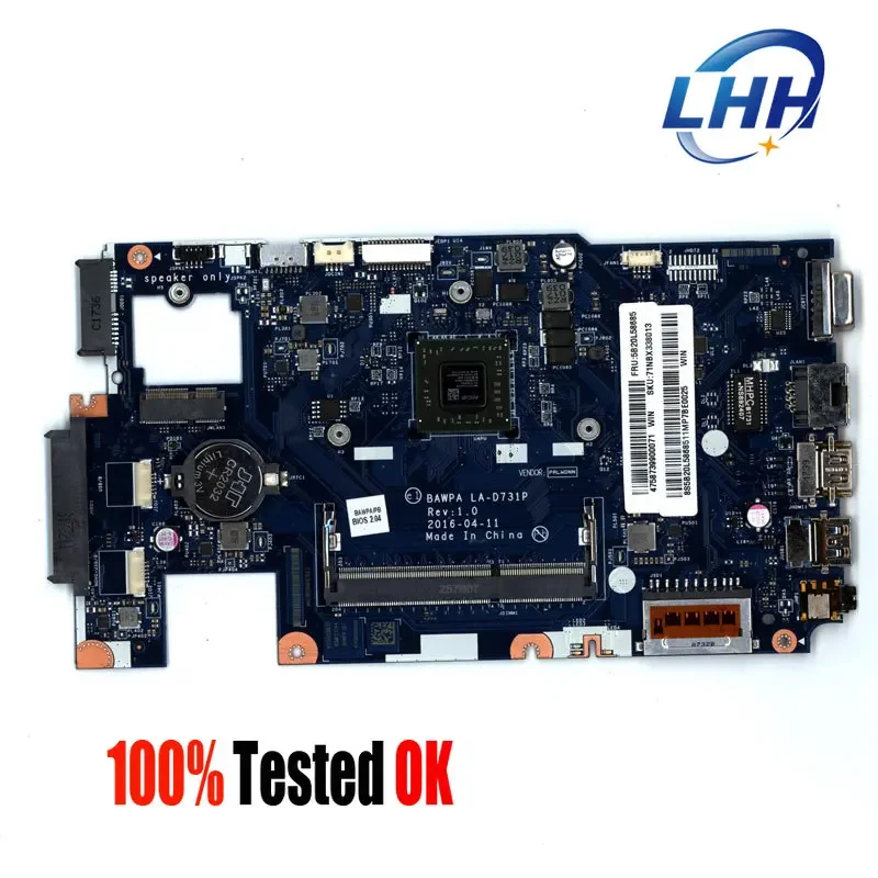 

LA-D731P Mainboard for Lenovo IdeaPad E41-15 Laptop Motherboard with A6-7310 CPU UMA 100% Work