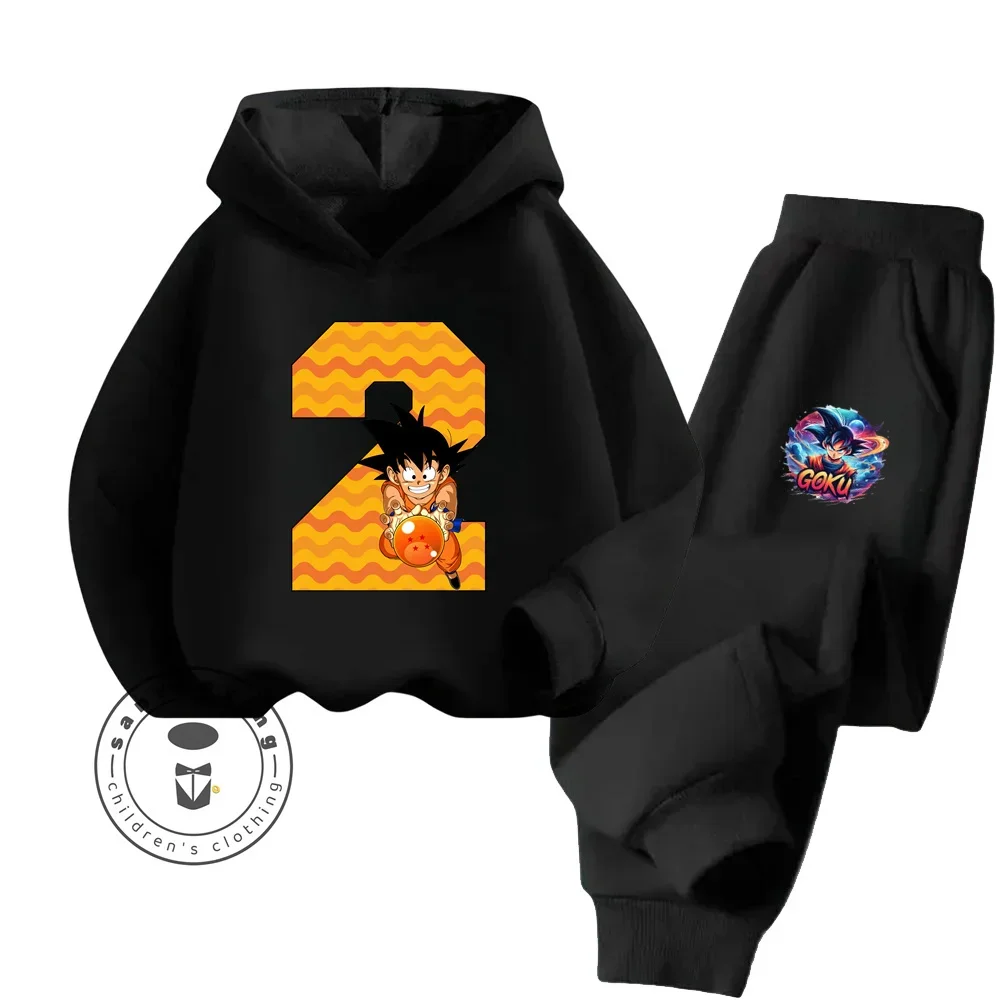 Fashionable Dragon Ball Long Sleeve Streetwear for Kids Age 3-14 Spring Autumn Casual Designs Kawaii Style Hoodie Tracksuit