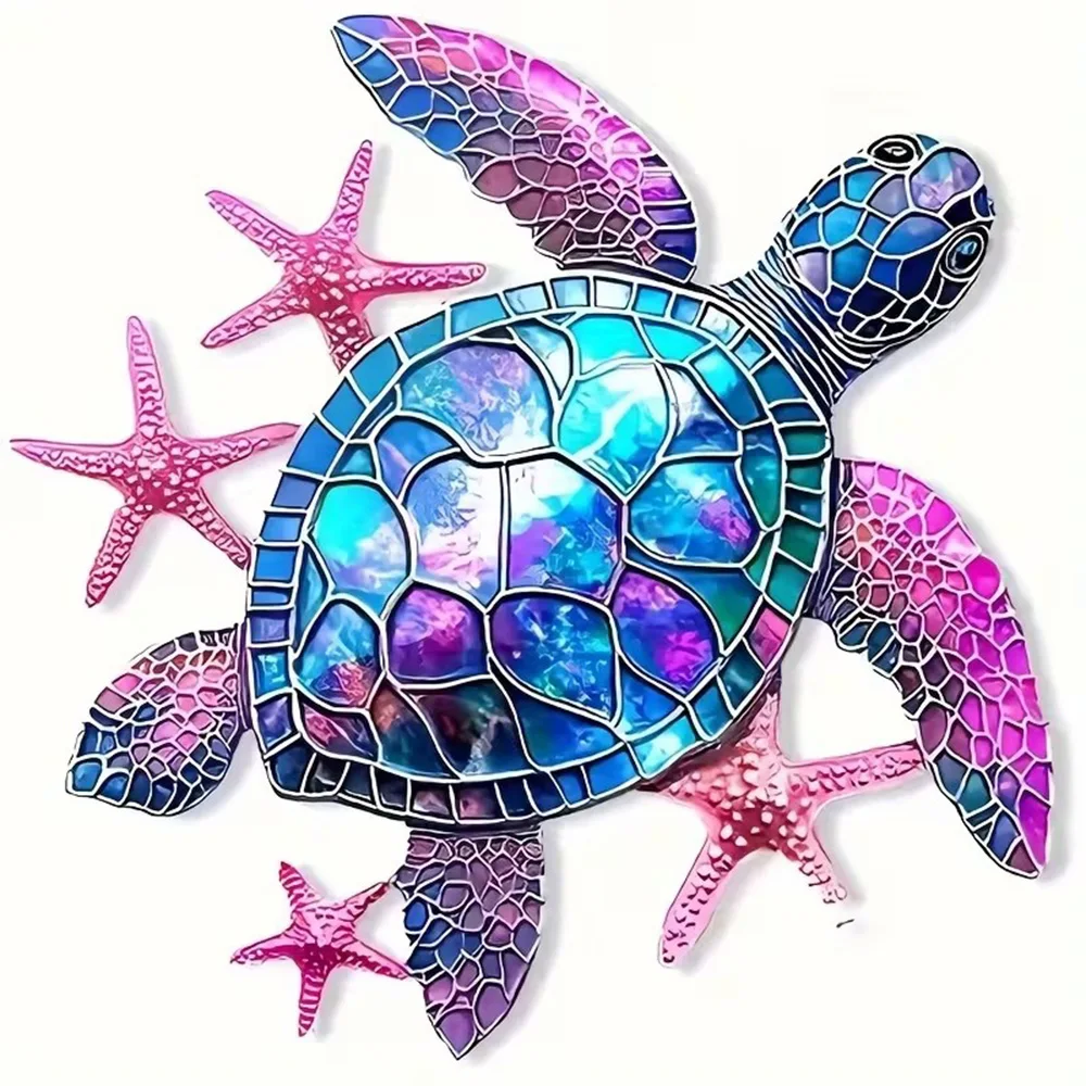 1PC Cute Turtle & Starfish Vinyl Sticker Self-Adhesive Decal for Car Bumper Window Home Laptop Decor
