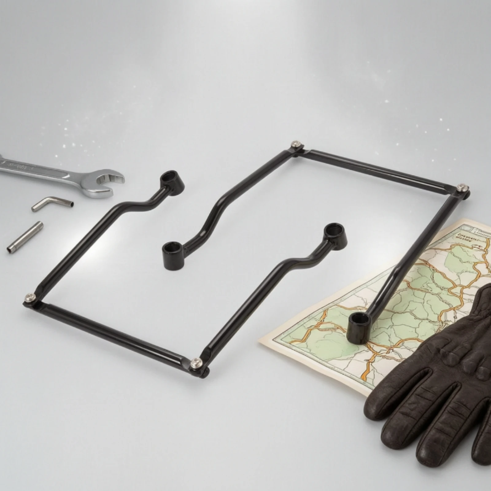 Motorcycle Side Side Bag Support Bracket Iron Saddlebag Support Bracket Saddlebag Holder Heavy-Duty Side Case Mounting Kit Rigid