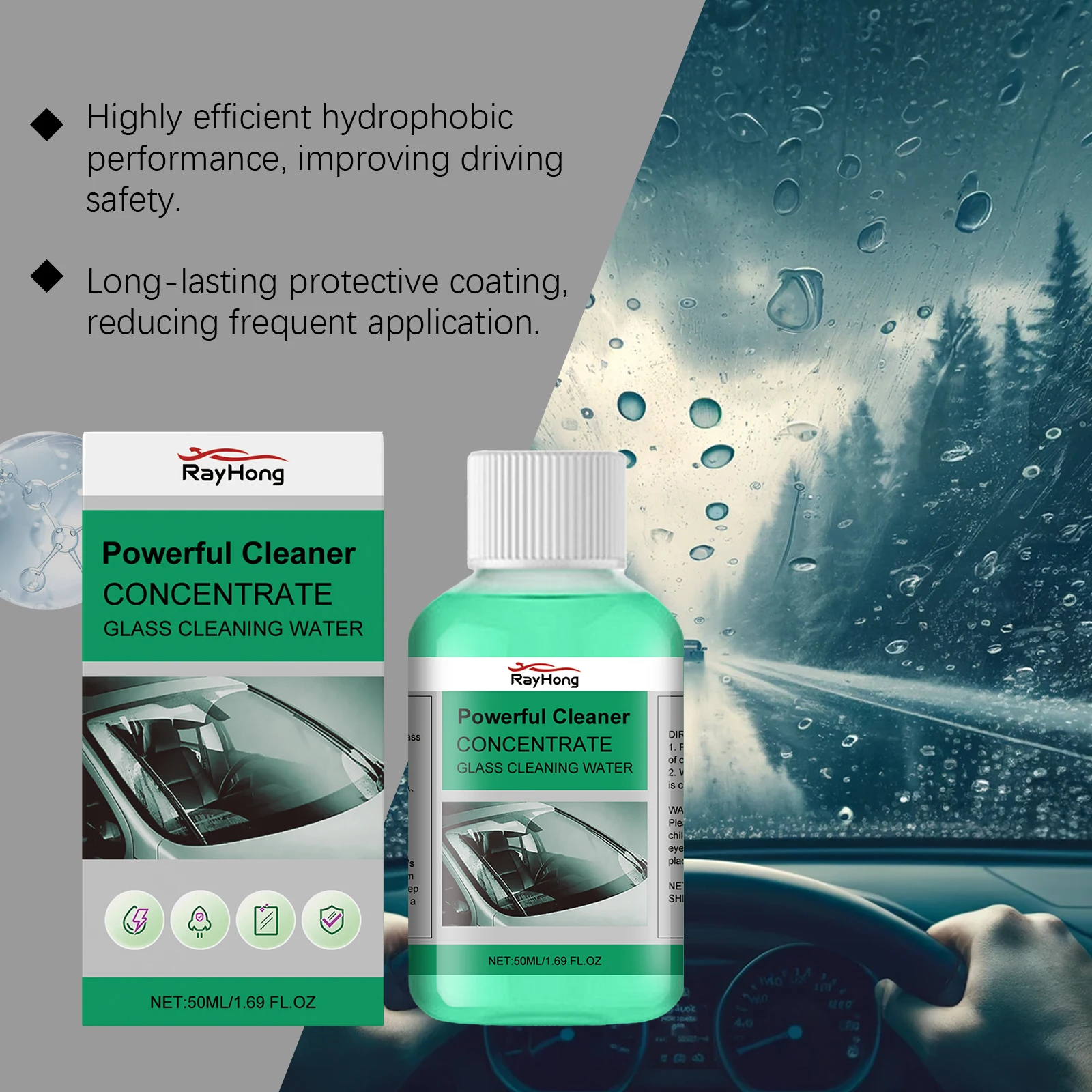 Car Glass Oil film Cleaner Waterproof Polishing Compound Windshield Cleaner Paste Film Removal Cream Auto Clear Window Care 50ml