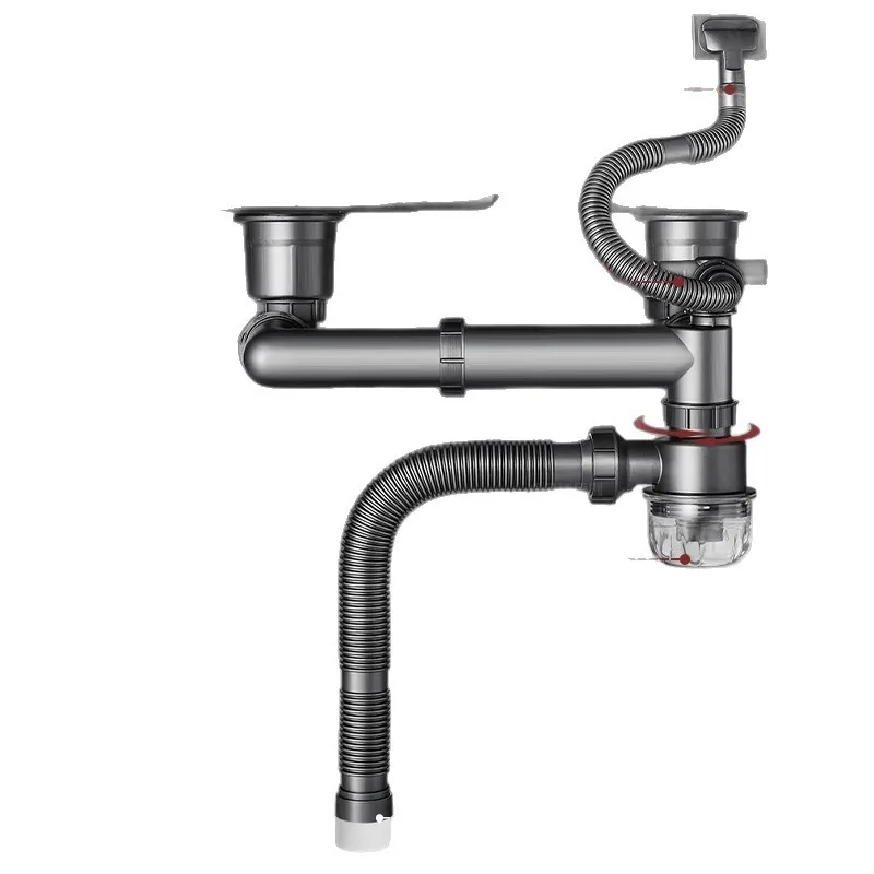 

Kitchen wash basin sewer pipe, sink, sink deodorant full set, double basin, double tank accessories drain pipe set