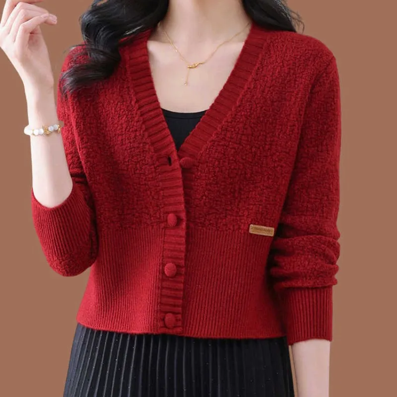 

Short Cardigan For Women Jacket New Buttons Knitwear Long Sleeve Tops Female Spring Autumn Sweater Coat Knit Woman Clothing