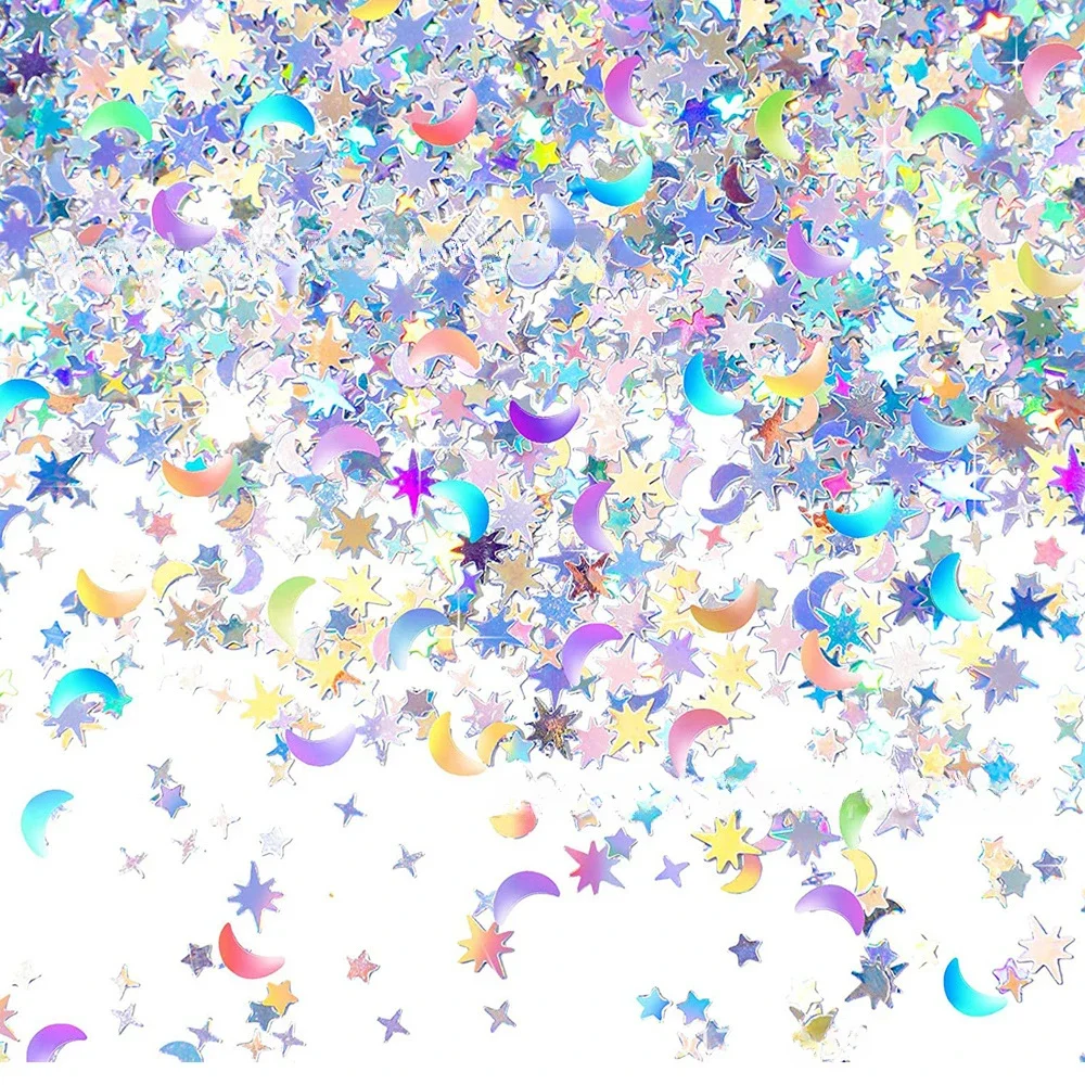 15g/Pack Iridescent Glitter Star Confetti 10MM Shining Wedding Christmas Birthday Party Table Scatter Birthday Decoration