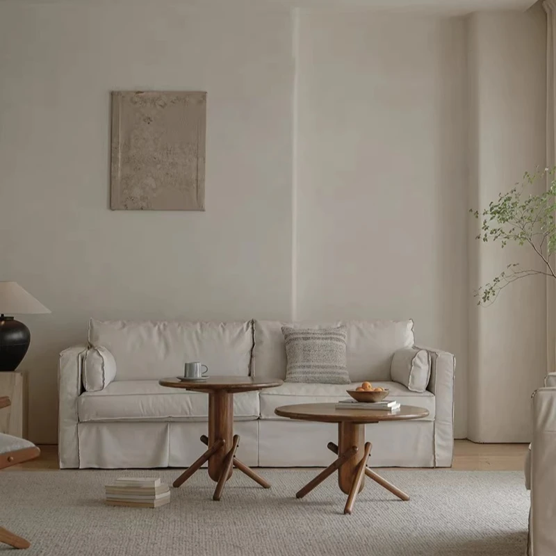 

Medieval wabi sofa side table, solid wood living room coffee table