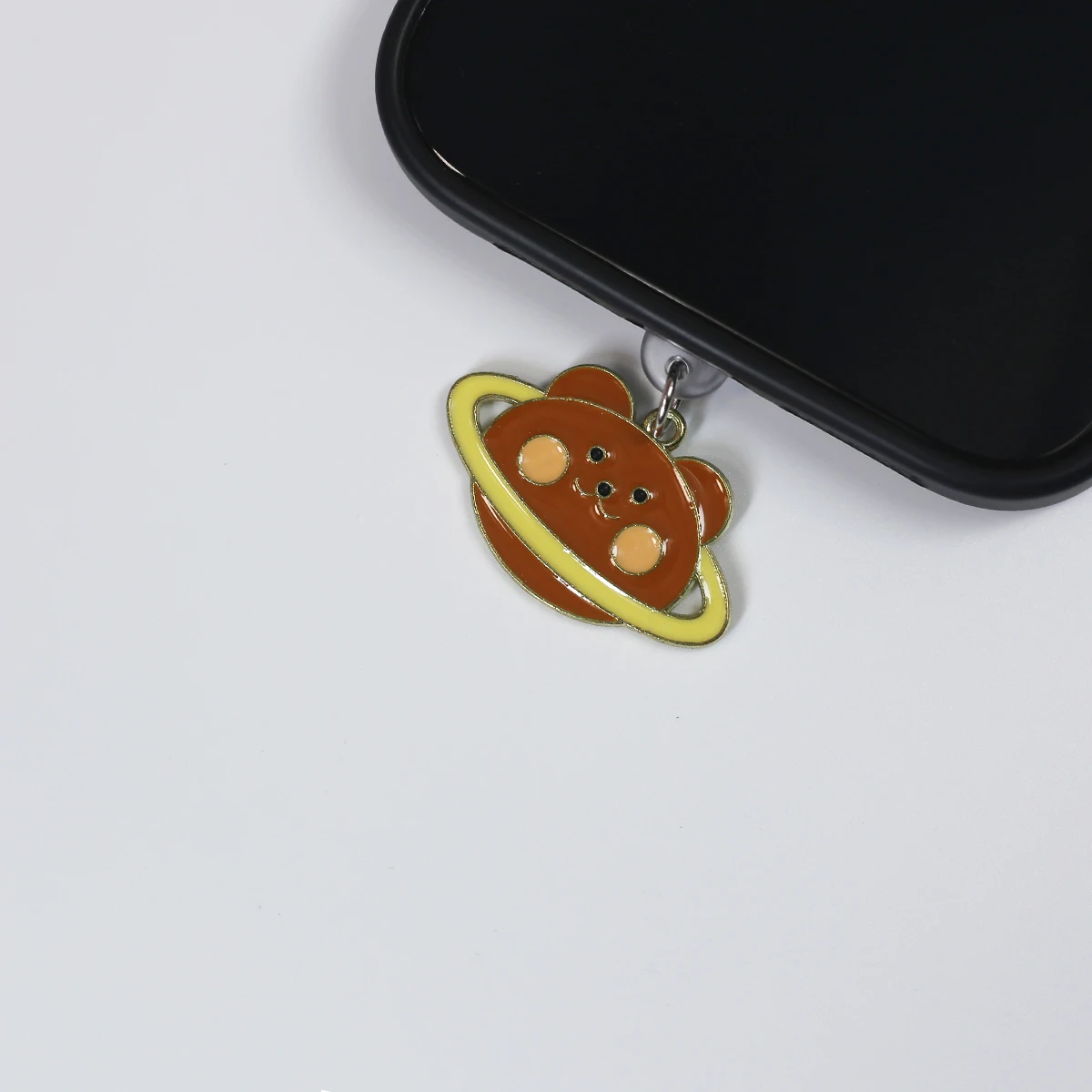 1PC Little Bear Planet Cartoon Phone Dust Stopper Animal Alloy Pendant for iPhone/Xiaomi/Huawei/Type-C Phone Accessories