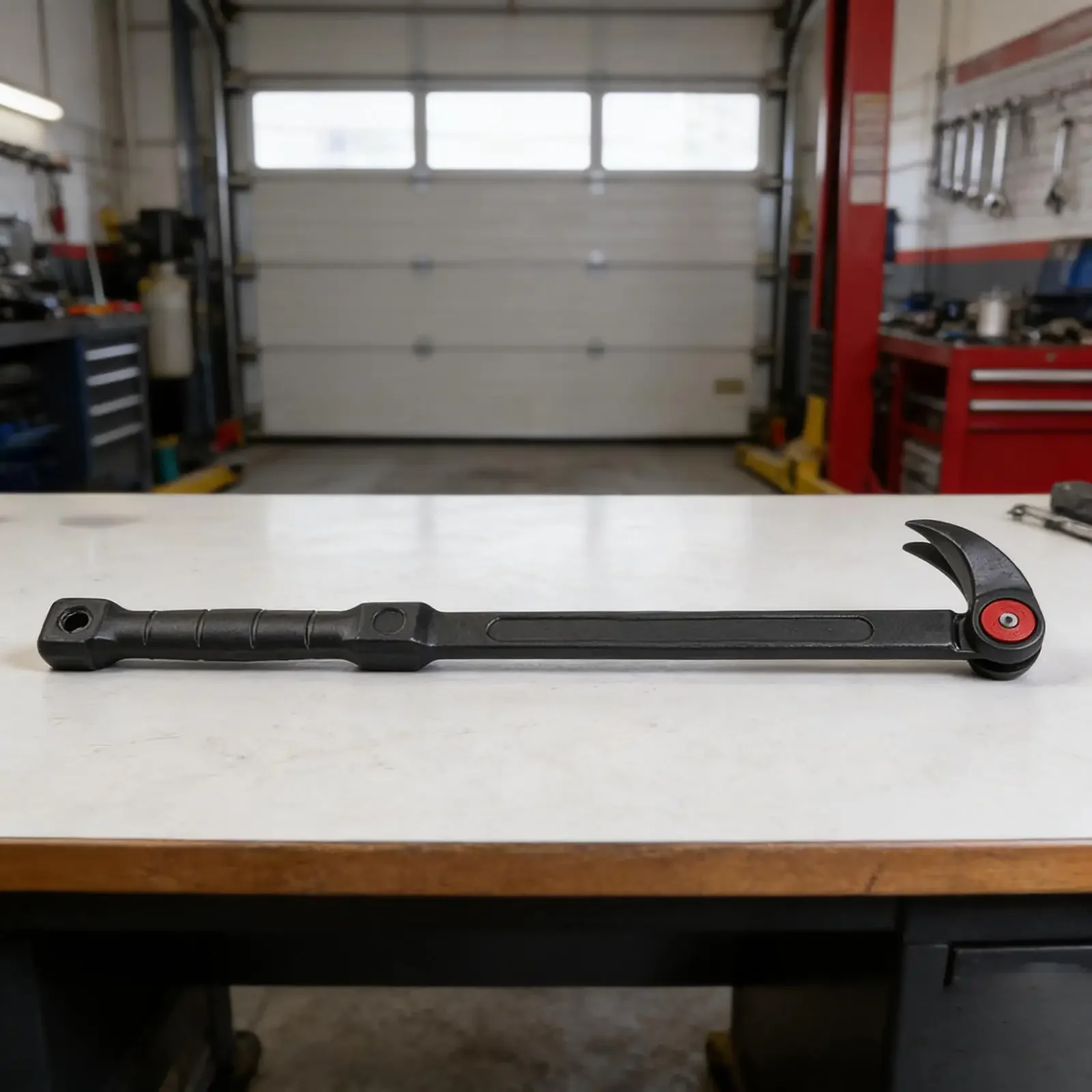 Heavy Duty 18 Inch Adjustable Pry Bar Tool with Rotating Head and Comfortable Handle for Car Repair and Maintenance