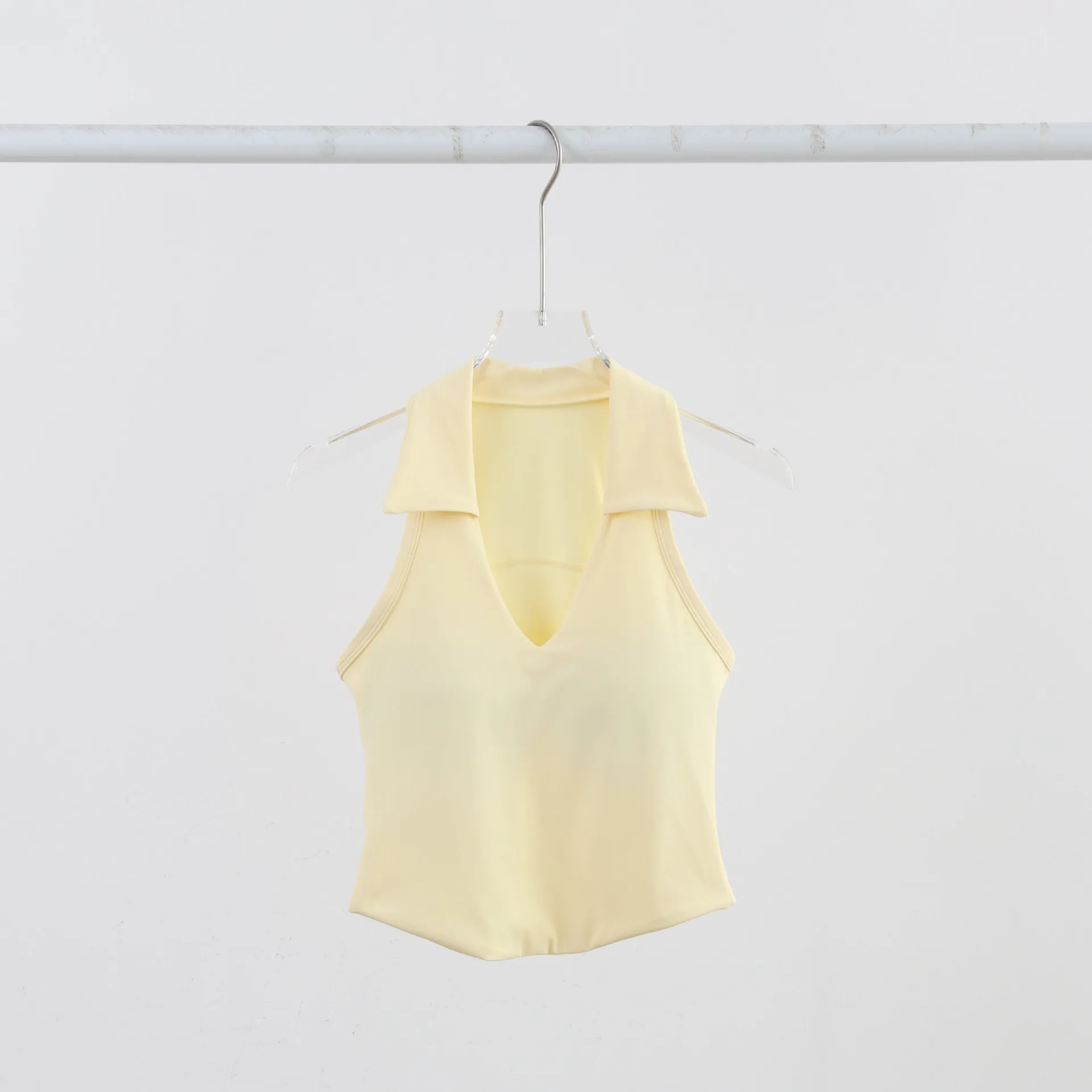 2026 New Style Turtleneck Yoga Vest Breathable Nude-Feeling Tight-Fitting Back Design Outdoor Sports Running Fitness Women's Top view 4