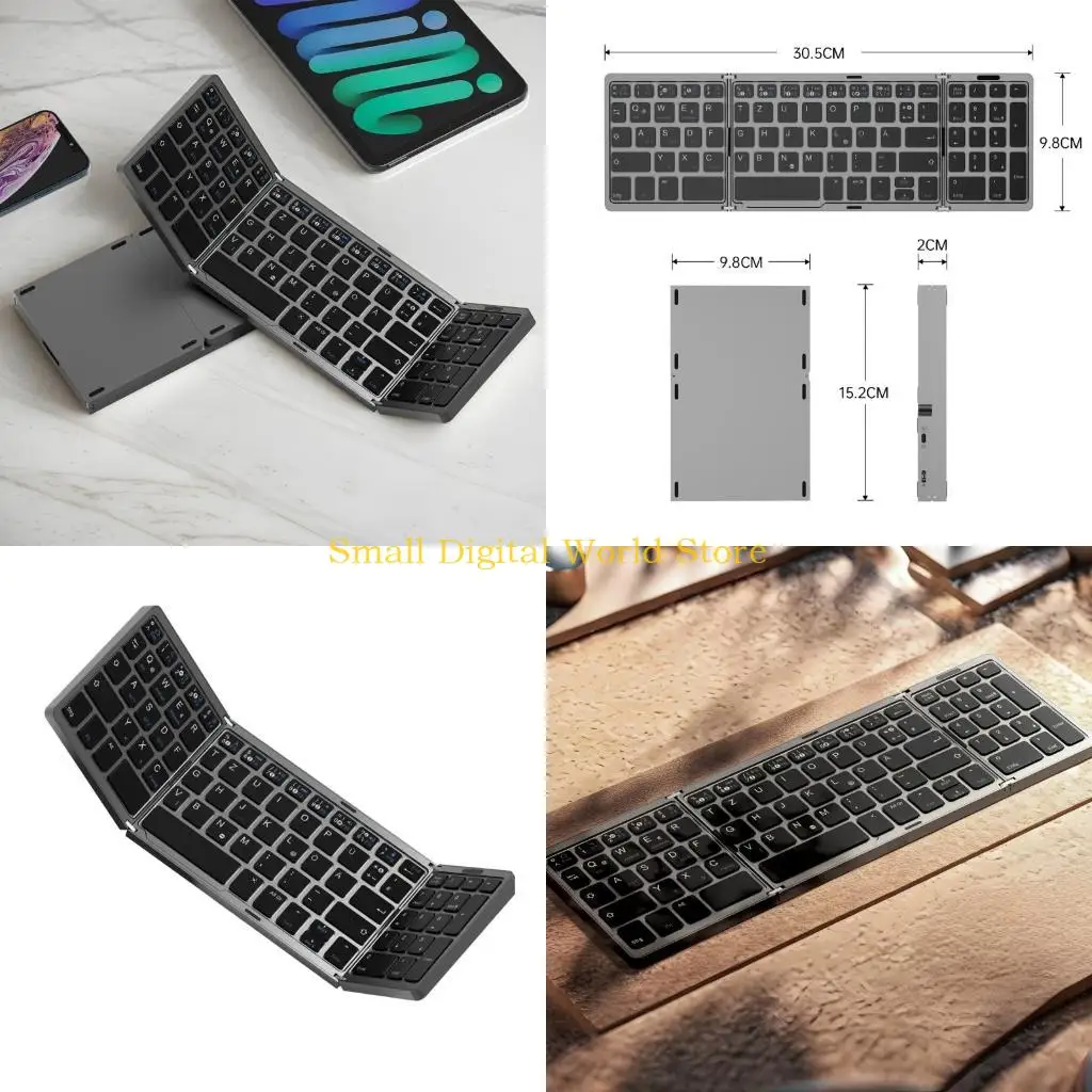 

77UB FOLLABLE BLUETOOTH-совместимые клавиатуры перезаряжаются с трекпадами для нескольких устройств