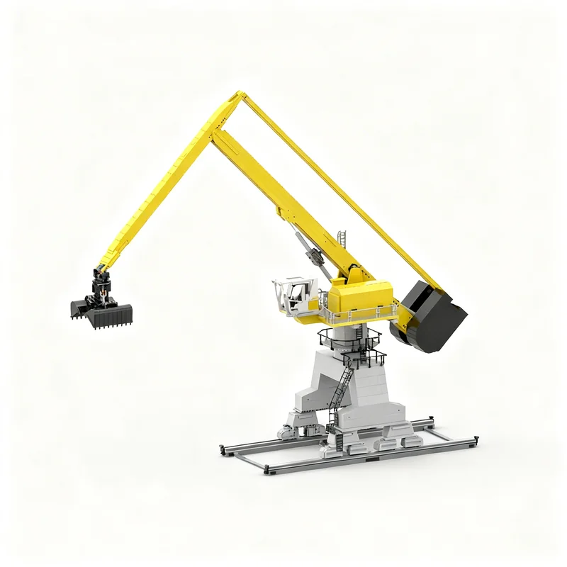 9605pcs MOC Sennebogen 8100EQ Full RC Material Handling Machine Sbrick Technical Expert Builder Model Building Blocks Toy Idea