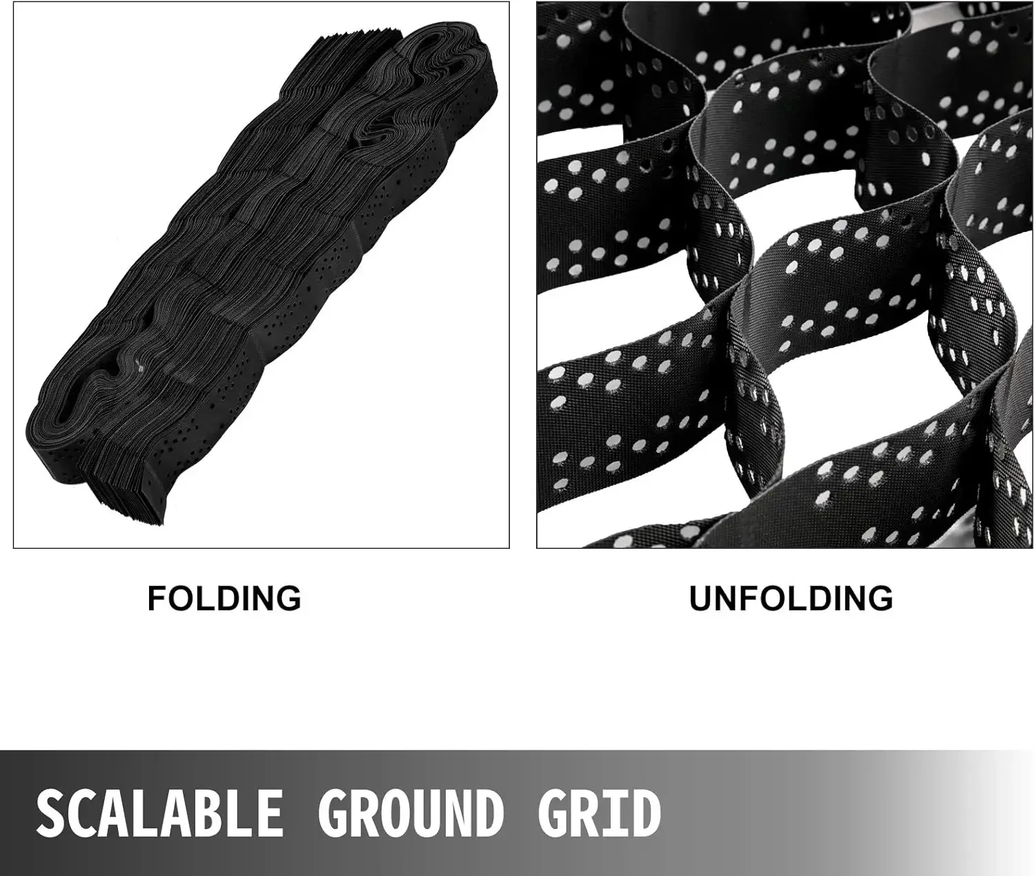 Geo Grid Ground 9x17 футов, Geo Cell толщиной 4 дюйма, гравийный материал HDPE, стабилизация заземления, 1885 фунтов на кв.