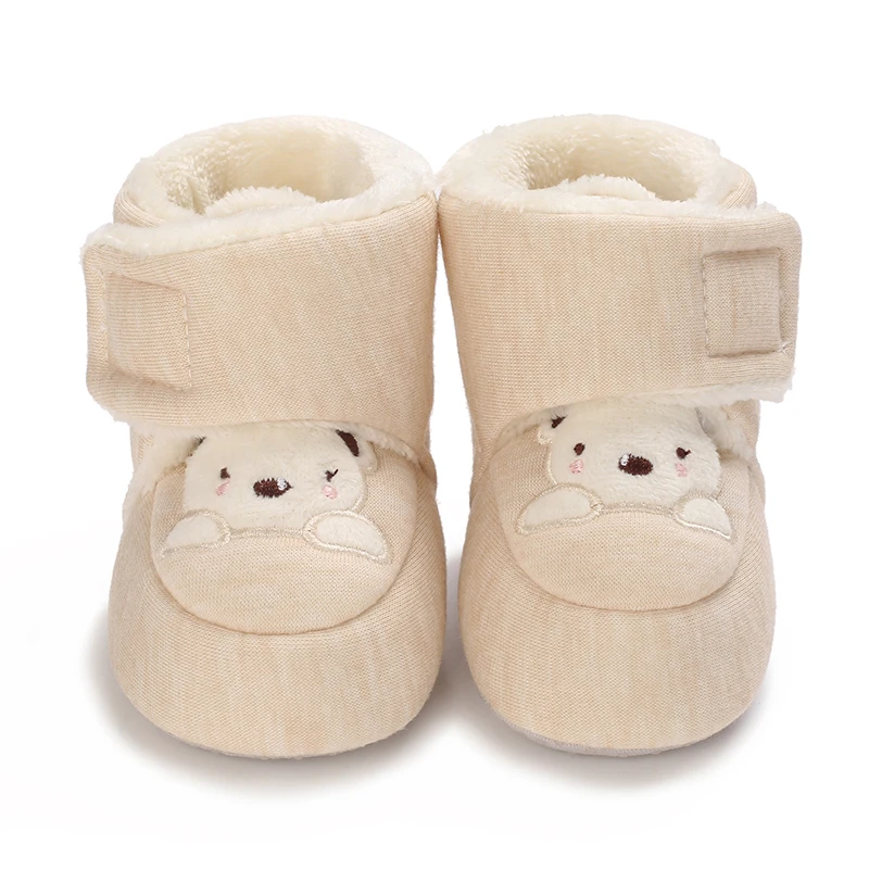 Newborn Winter Cotton Shoes Little Bear Little Fish Cotton Non Slip Cloth Sole Shoes Baby Shoes Walking Shoes Buty na rzepy