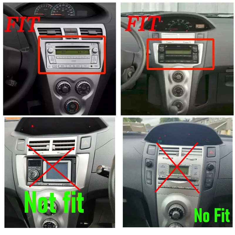 4+64GB For Toyota Yaris 2007-2011 Double Din Apple Carplay Android 13 Wireless Auto Car Stereo Radio Head Unit FM Wifi