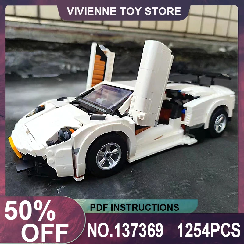 

1254pcs New MOC-137369 Technical White Super Sports Car Compatible 10295 Blocks Bricks Educational Puzzle Toys Birthday Gift Kid