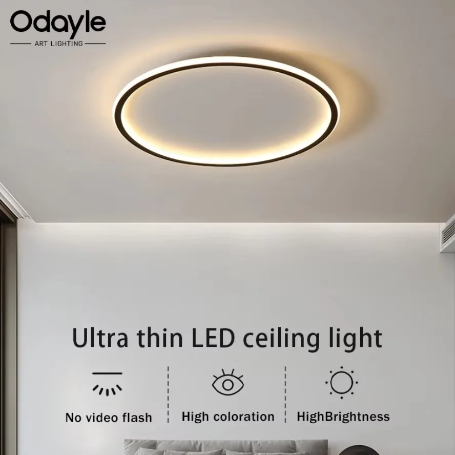 

Ultra Thin Household LED Ceiling Light Bedroom Living Room Study Kitchen Aisle Black White Gold Home Decor Lighting Fixtures