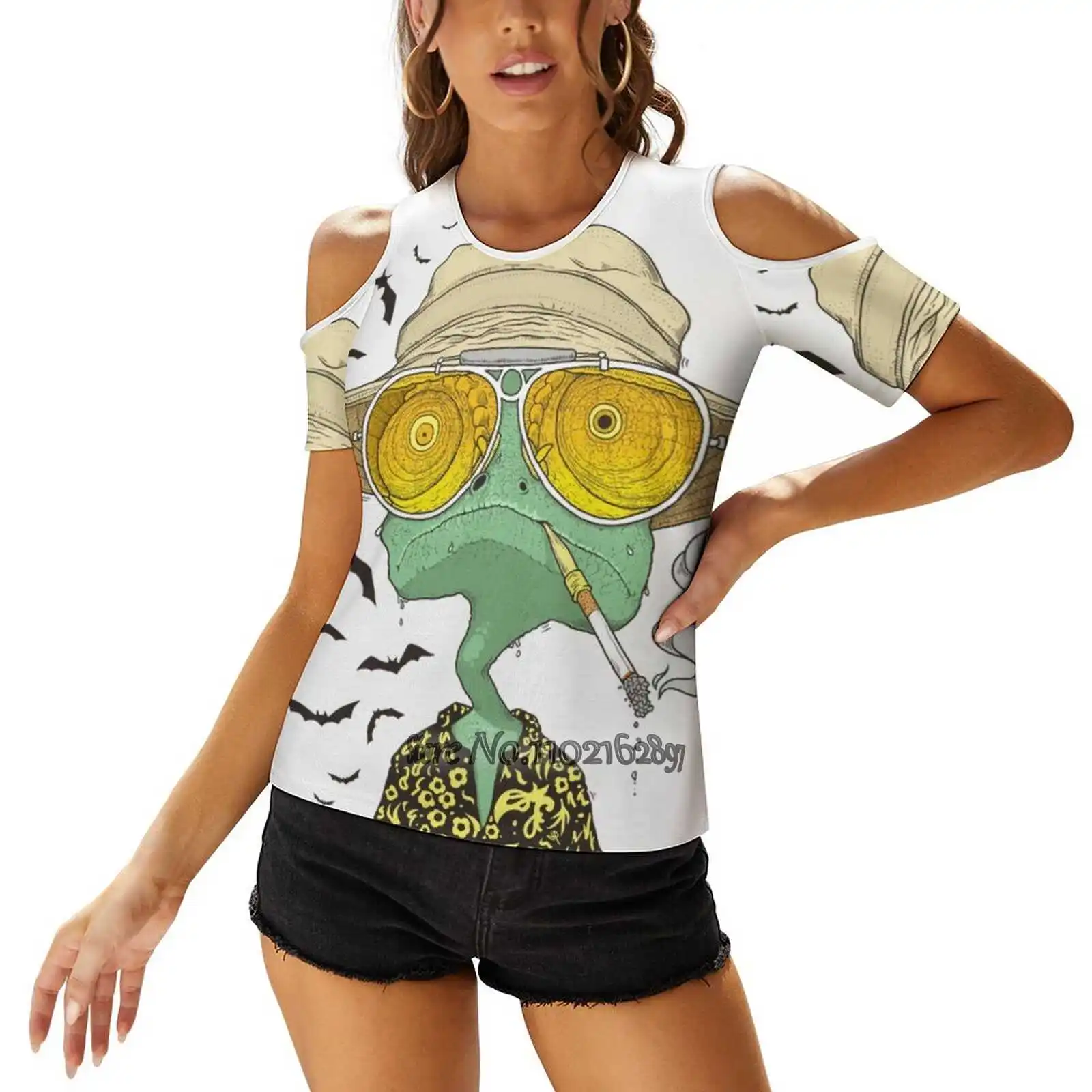 Rango Women's T-Shirt Casual Short Sleeved Tops Tee Ladies Loose T Shirts Raul Rango Jonny Depp Bats Glasses Mouthpiece