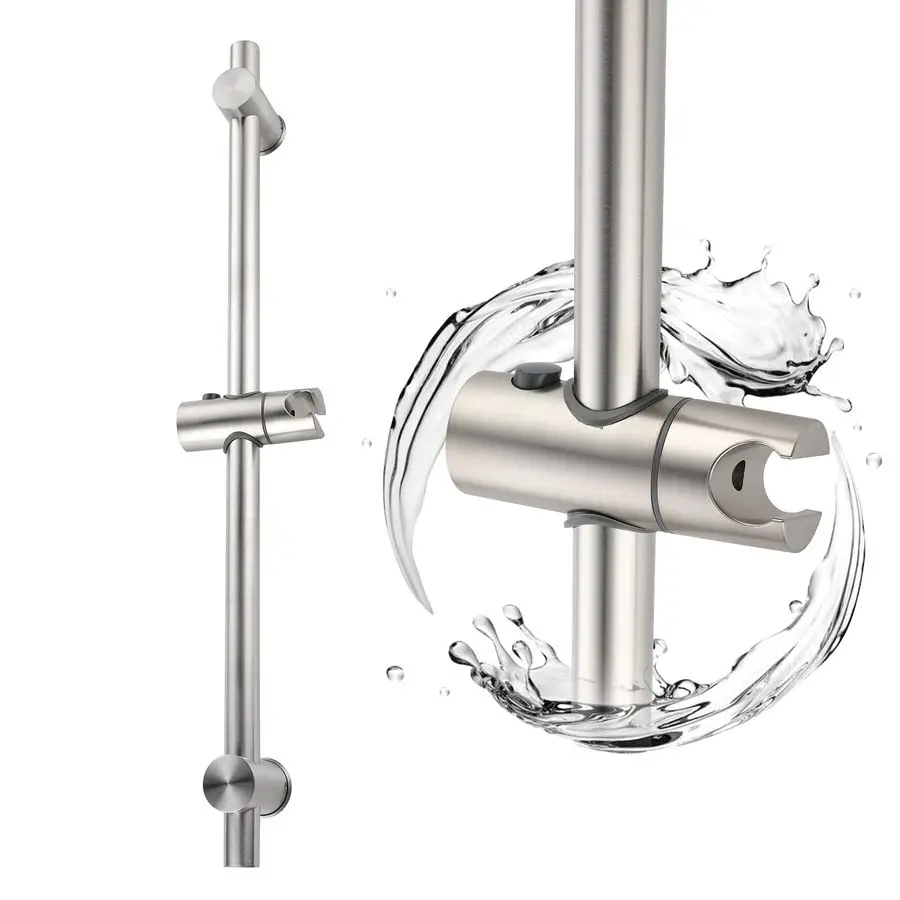 

Inch Shower Slide Bar, Adjustable Shower Bar For Handheld Shower Wall Mount, Brushed Nickel Stainless Shower Head Slide Bar