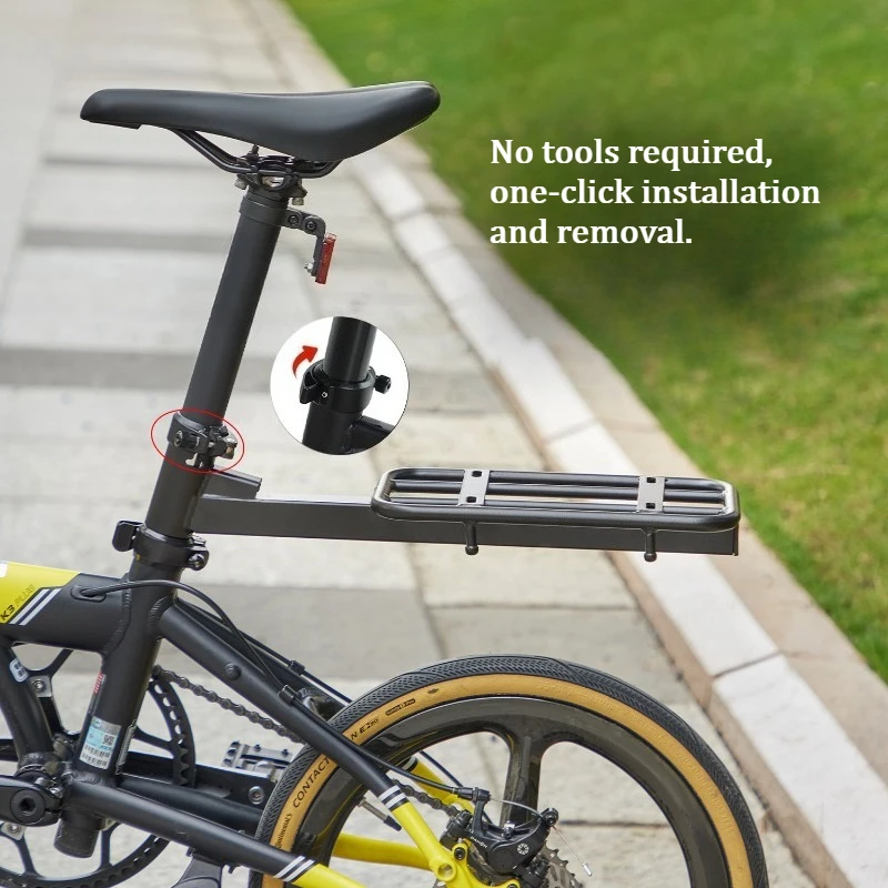 High Carbon Steel Folding Bike Rear Rack Quick Release Luggage Cargo Carrier for Bicycle
