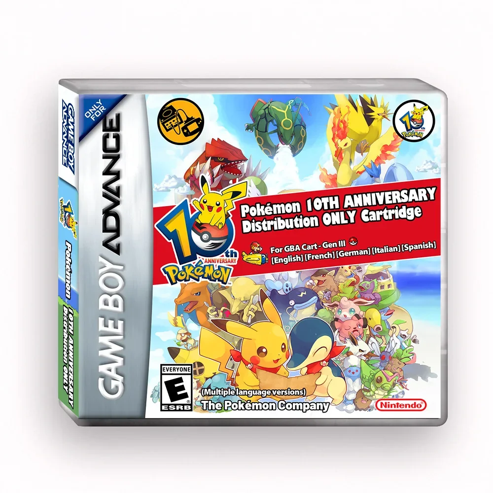 GBA Game Cards Pokémon 10th Anniversary Release Pokémon Pokémon Distribution Cassette Cassette