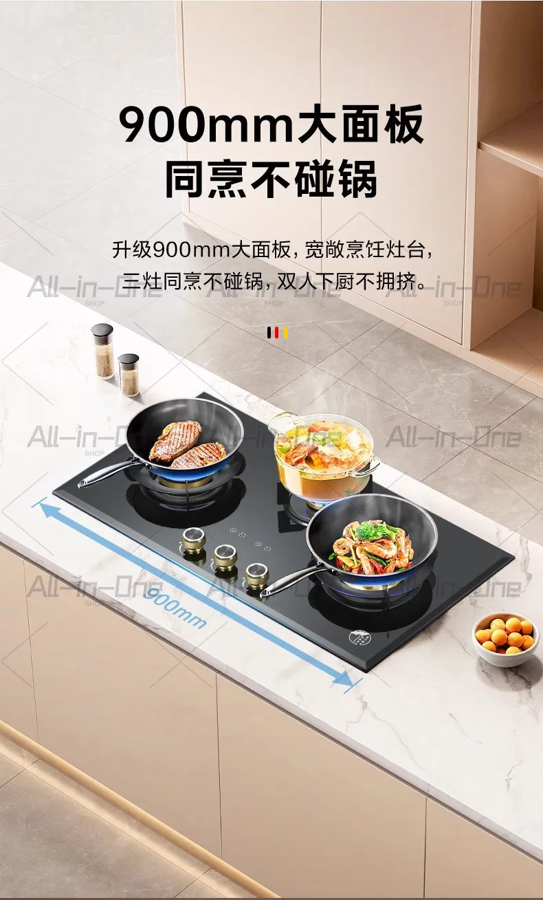 Dual Furnace Embedded Desktop Stove Household Liquefied Gas Energy Saving