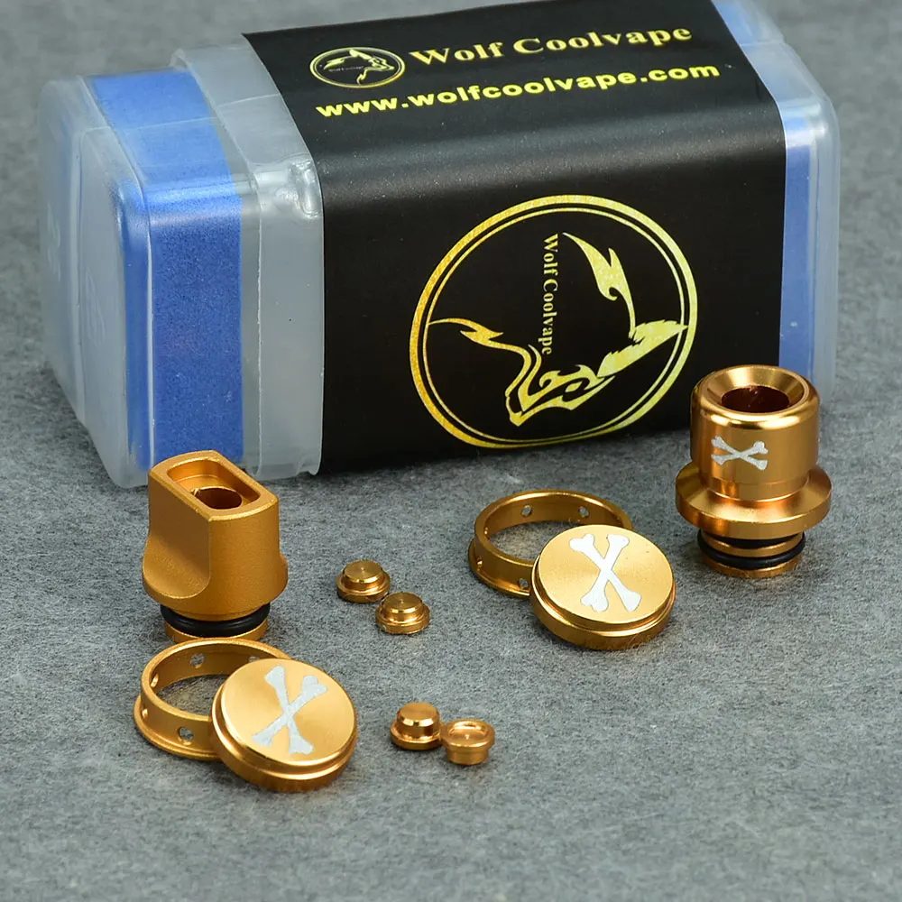 Wolfcoolvape-Juego de botones de punta de goteo 510 mission v1/v2, punta de goteo para dotMod dotAIO V2, material de aluminio