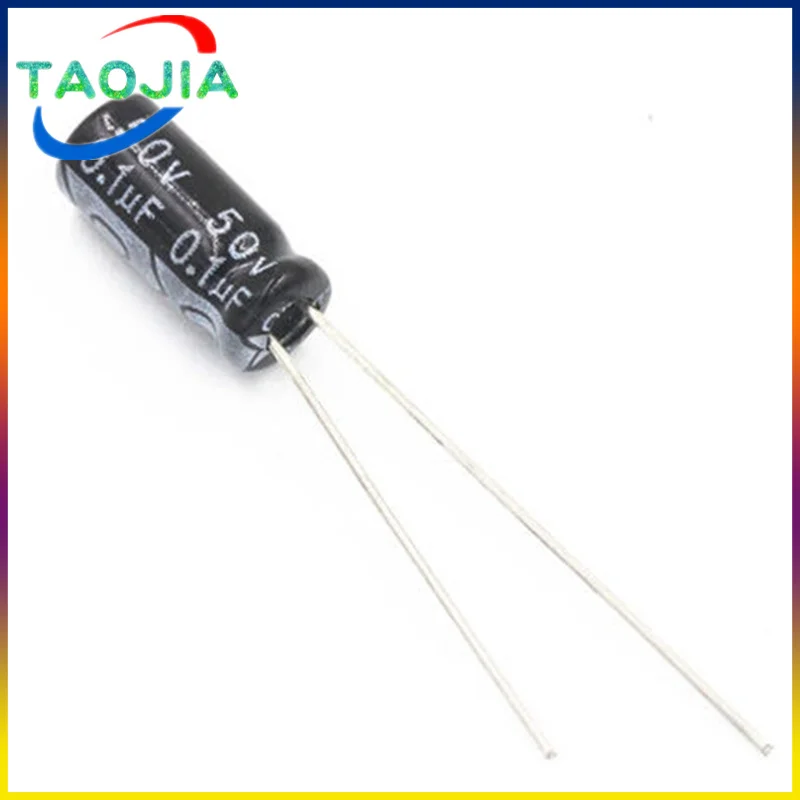 

50pcs 0.1uF 50V 0.1MFD 50Volt 4*7mm 100nF Aluminum Electrolytic Capacitor Radial 0.1mf50v 0.1uf50v 50v0.1mf 50v0.1uf