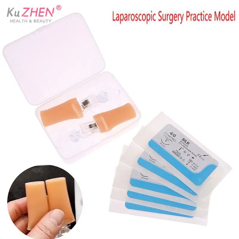 1Set  Laparoscopic Surgery Simulation Intestinal Anastomosis Training Modules Intestine Bowel Suture Practice Model + Suture