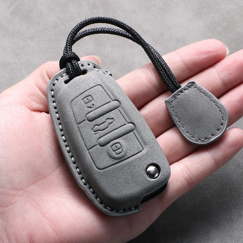 3D Leer Suede Autosleutel Case Cover Voor JAC Rui Feng M4 T6 REFINE L5 E4 V7 Anti-kras Auto Sleutelhanger Protector Shell Accessorie